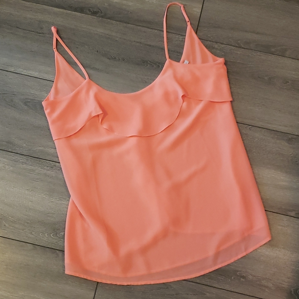 Peach Tank Low V Back